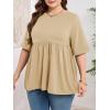 imageCicy Bell Womens Summer Babydoll Tops Oversized Short Sleeve Crewneck T Shirts Casual Loose Plus Size TunicsLight Khaki