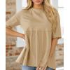 imageCicy Bell Womens Summer Babydoll Tops Oversized Short Sleeve Crewneck T Shirts Casual Loose Plus Size TunicsLight Khaki
