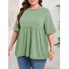 imageCicy Bell Womens Summer Babydoll Tops Oversized Short Sleeve Crewneck T Shirts Casual Loose Plus Size TunicsOlive Green