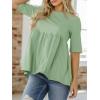 imageCicy Bell Womens Summer Babydoll Tops Oversized Short Sleeve Crewneck T Shirts Casual Loose Plus Size TunicsOlive Green