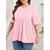 imageCicy Bell Womens Summer Babydoll Tops Oversized Short Sleeve Crewneck T Shirts Casual Loose Plus Size TunicsPink
