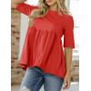 imageCicy Bell Womens Summer Babydoll Tops Oversized Short Sleeve Crewneck T Shirts Casual Loose Plus Size TunicsRed