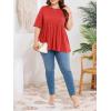 imageCicy Bell Womens Summer Babydoll Tops Oversized Short Sleeve Crewneck T Shirts Casual Loose Plus Size TunicsRed