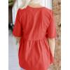 imageCicy Bell Womens Summer Babydoll Tops Oversized Short Sleeve Crewneck T Shirts Casual Loose Plus Size TunicsRed