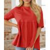 imageCicy Bell Womens Summer Babydoll Tops Oversized Short Sleeve Crewneck T Shirts Casual Loose Plus Size TunicsRed