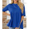 imageCicy Bell Womens Summer Babydoll Tops Oversized Short Sleeve Crewneck T Shirts Casual Loose Plus Size TunicsRoyal Blue