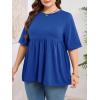 imageCicy Bell Womens Summer Babydoll Tops Oversized Short Sleeve Crewneck T Shirts Casual Loose Plus Size TunicsRoyal Blue