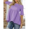 imageCicy Bell Womens Summer Babydoll Tops Oversized Short Sleeve Crewneck T Shirts Casual Loose Plus Size TunicsViolet