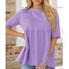 imageCicy Bell Womens Summer Babydoll Tops Oversized Short Sleeve Crewneck T Shirts Casual Loose Plus Size TunicsViolet