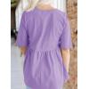 imageCicy Bell Womens Summer Babydoll Tops Oversized Short Sleeve Crewneck T Shirts Casual Loose Plus Size TunicsViolet