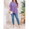 imageCicy Bell Womens Summer Babydoll Tops Oversized Short Sleeve Crewneck T Shirts Casual Loose Plus Size TunicsViolet