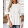 imageCicy Bell Womens Summer Babydoll Tops Oversized Short Sleeve Crewneck T Shirts Casual Loose Plus Size TunicsWhite