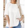 imageCicy Bell Womens Summer Babydoll Tops Oversized Short Sleeve Crewneck T Shirts Casual Loose Plus Size TunicsWhite