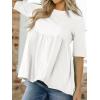imageCicy Bell Womens Summer Babydoll Tops Oversized Short Sleeve Crewneck T Shirts Casual Loose Plus Size TunicsWhite