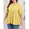imageCicy Bell Womens Summer Babydoll Tops Oversized Short Sleeve Crewneck T Shirts Casual Loose Plus Size TunicsYellow