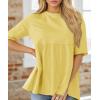imageCicy Bell Womens Summer Babydoll Tops Oversized Short Sleeve Crewneck T Shirts Casual Loose Plus Size TunicsYellow