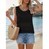 imageCicy Bell Womens Summer Crochet Tank Tops Casual Trendy Knit Sweater Vest Sleeveless Hollow Out Boho Beach TopsBlack