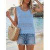imageCicy Bell Womens Summer Crochet Tank Tops Casual Trendy Knit Sweater Vest Sleeveless Hollow Out Boho Beach TopsBlue