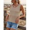 imageCicy Bell Womens Summer Crochet Tank Tops Casual Trendy Knit Sweater Vest Sleeveless Hollow Out Boho Beach TopsKhaki