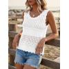 imageCicy Bell Womens Summer Crochet Tank Tops Casual Trendy Knit Sweater Vest Sleeveless Hollow Out Boho Beach TopsWhite