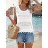 imageCicy Bell Womens Summer Crochet Tank Tops Casual Trendy Knit Sweater Vest Sleeveless Hollow Out Boho Beach TopsWhite
