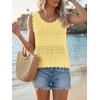 imageCicy Bell Womens Summer Crochet Tank Tops Casual Trendy Knit Sweater Vest Sleeveless Hollow Out Boho Beach TopsYellow