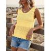 imageCicy Bell Womens Summer Crochet Tank Tops Casual Trendy Knit Sweater Vest Sleeveless Hollow Out Boho Beach TopsYellow