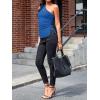 imageCicy Bell Womens Summer One Shoulder Tank Tops Slim Fit Asymmetrical Tops Split Hem Ruched Going Out Y2k ShirtsRoyal Blue