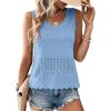 imageCicy Bell Womens Summer Crochet Tank Tops Casual Trendy Knit Sweater Vest Sleeveless Hollow Out Boho Beach TopsBlue