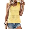 imageCicy Bell Womens Summer Crochet Tank Tops Casual Trendy Knit Sweater Vest Sleeveless Hollow Out Boho Beach TopsYellow
