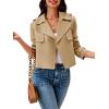 imageCicy Bell Womens Cropped Trench Coat Casual Long Sleeve Notched Lapel Blazer Jacket