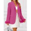 imageCicy Bell Womens Feather Cuff Oversized Blazer Jacket Dressy Open Front Elegant Long Sleeve Party Outfits