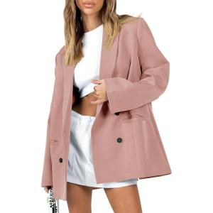 imageCicy Bell Womens Casual Oversized Blazer Button Down Long Sleeve Lapel Work Office Blazer Jackets with Pockets