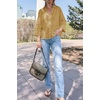 image:imageCicy Bell Womens 34 Sleeve Striped Button Down Shirts Summer V Neck Tops Casual Loose Fit Work BlouseSolidkhaki