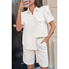 image:imageCicy Bell Womens Babydoll Button Down Shirts Summer Ruffle Puff Sleeve Pleated Tops Loose Fit Cotton Collared Curvy Hem TeesWhite