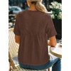 image:imageCicy Bell Womens Babydoll Lace Blouses Short Sleeve Ruffle Crew Neck Peplum Tops Dressy Casual Loose Fit ShirtsBrown
