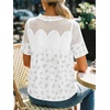 image:imageCicy Bell Womens Babydoll Lace Blouses Short Sleeve Ruffle Crew Neck Peplum Tops Dressy Casual Loose Fit ShirtsPrinted White