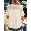 image:imageCicy Bell Womens Babydoll Lace Blouses Short Sleeve Ruffle Crew Neck Peplum Tops Dressy Casual Loose Fit ShirtsPrinted Yellow