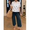 image:imageCicy Bell Womens Babydoll Lace Blouses Short Sleeve Ruffle Crew Neck Peplum Tops Dressy Casual Loose Fit ShirtsWave Point