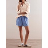 image:imageCicy Bell Womens Cropped Striped Button Down Shirts Ruffle 34 Length Sleeve Summer Tops Dressy Casual BlousesBrown