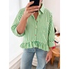image:imageCicy Bell Womens Cropped Striped Button Down Shirts Ruffle 34 Length Sleeve Summer Tops Dressy Casual BlousesLight Yellow