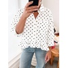 image:imageCicy Bell Womens Cropped Striped Button Down Shirts Ruffle 34 Length Sleeve Summer Tops Dressy Casual BlousesWhite Polka Dots