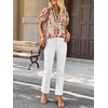 image:imageCicy Bell Womens Floral Short Puff Sleeve Tops Boho V Neck Summer Blouses Dressy Casual ShirtsKhaki