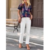 image:imageCicy Bell Womens Floral Short Puff Sleeve Tops Boho V Neck Summer Blouses Dressy Casual ShirtsNavy
