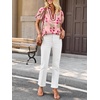 image:imageCicy Bell Womens Floral Short Puff Sleeve Tops Boho V Neck Summer Blouses Dressy Casual ShirtsPink