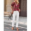 image:imageCicy Bell Womens Floral Short Puff Sleeve Tops Boho V Neck Summer Blouses Dressy Casual ShirtsWine Red