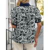 image:imageCicy Bell Womens Floral Short Puff Sleeve Tops V Neck Patchwork Boho Summer Vacation Casual BlousesBlack