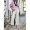 image:imageCicy Bell Womens Floral Short Puff Sleeve Tops V Neck Patchwork Boho Summer Vacation Casual BlousesPurple