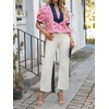 image:imageCicy Bell Womens Floral Short Puff Sleeve Tops V Neck Patchwork Boho Summer Vacation Casual BlousesRose Red