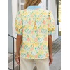 image:imageCicy Bell Womens Floral Short Puff Sleeve Tops V Neck Patchwork Boho Summer Vacation Casual BlousesYellow